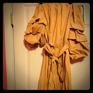 Beautiful Peach Off the Shoulder/Ruffled Dress.